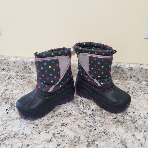 Members Mark Polka Dot Light Up Girls Velcro Closure Girls Boots Size 11/12 - Picture 7 of 9